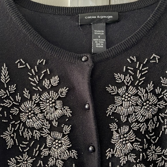 Cable and gauge sequin cardi - Picture 2 of 3